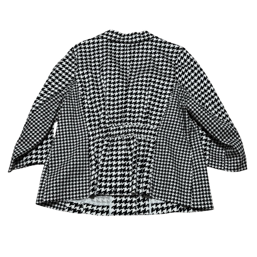 Joan Rivers Classic Houndstooth Black And White Blazer Coat Size 18W - Picture 2 of 6